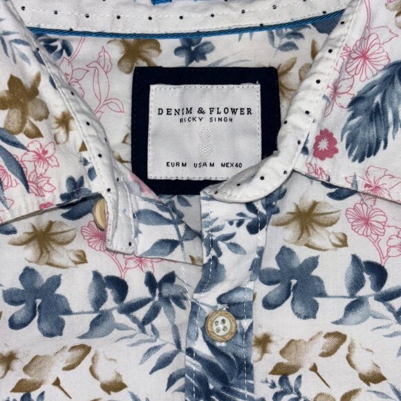 Denim & Flower Ricky Singh Floral Button-Up Shirt - Size M - Picture 2 of 7